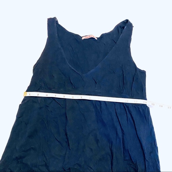 Velvet by Graham & Spencer Bubble Hem Navy Blue V-Neck Cotton Dress Women's S - Picture 7 of 10